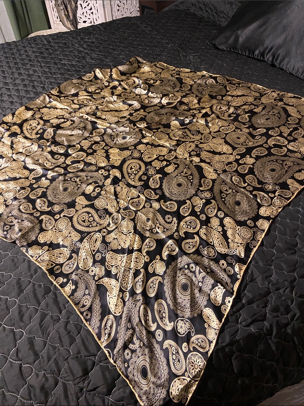 Black and Gold Paisley scarf